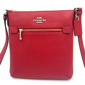 Coach Mini Rowan File Bag Crossbody Purse in 1941 Red Leather CE871